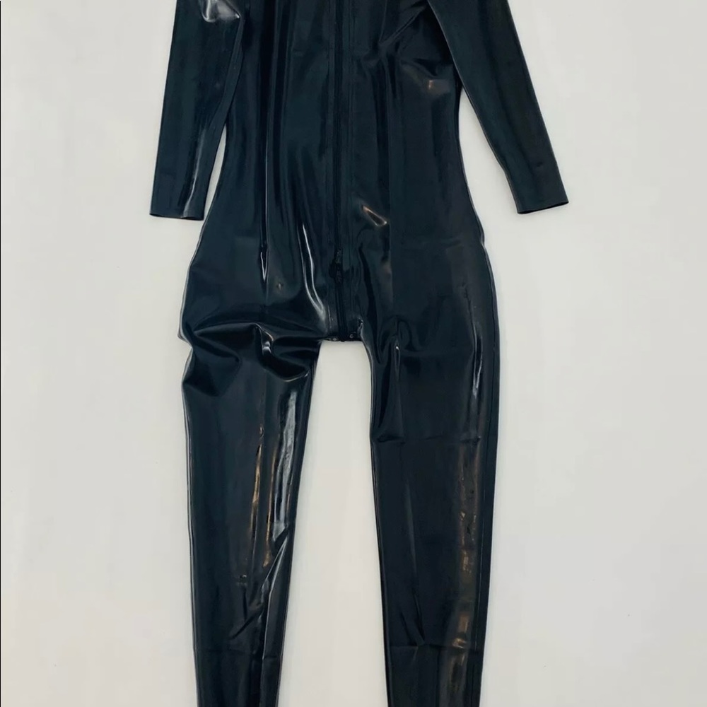 Latex Front Zipper Catsuit 100% Latex Women’s - Picture 3 of 3